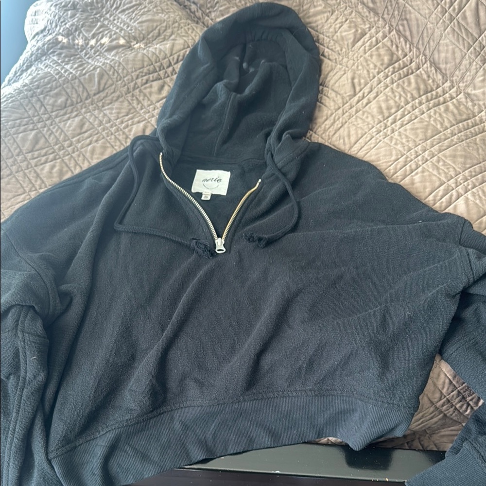 Aerie Black Hooded Jacket